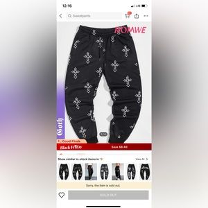 ROMWE S Cross Drawstring pants